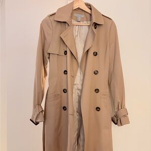 H&M Double-Breasted Beige Trench Coat